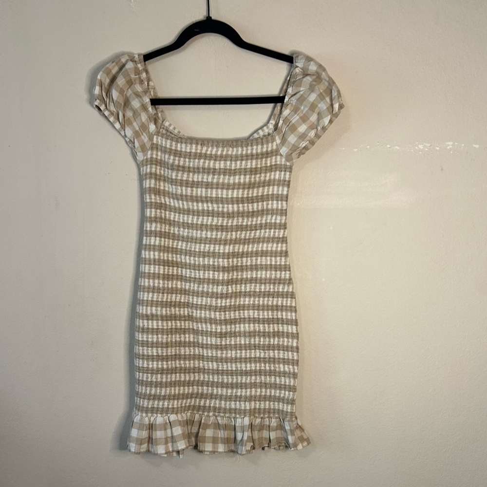 Mable Smocked Tie Front Ruffle Mini Dress - Picture 2 of 5